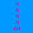 Blue background with pink gradient rectangles and vertical pink text reading 'H' and 'AH' in pixelated font.