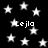 Black background with scattered white stars and repeated text "Lejla" in pixelated font.