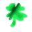 Animated sequence of green four-leaf clovers with varying leaf shapes and stem positions on white background.