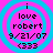 A static icon with a bright pink background and four identical blue concentric circles, each containing text.