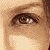 four and four showing close-up views of a person's eye and forehead with subtle variations in expression and text overlays