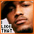 A 48x48 pixel animated contact sheet showing two frames of a buddy icon with an orange border, featuring a person's face and text that changes color between frames.