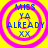 Four identical circular icons with concentric pink rings on a yellow background, each displaying blue text reading MISS YA ALREADY XX.
