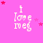 Pink background with white text 'love me' and red stars scattered across the scene.