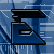 Blue and black stylized 'B' shapes on a blue digital circuit background with white lines.