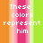 Pixelated text on a striped background with vertical bands of orange, pink, and green.