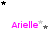 Pink text 'Arielle' with changing star arrangements above it on a white background.