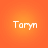 Four identical pixelated text displays of 'Taryn' on an orange gradient background, arranged in a