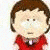 Animated contact sheet of three South Park-style cartoon characters with distinct hair colors and clothing, displayed in a 2x2 grid layout on a gray background.