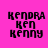 Four display pixelated text 'KENDRA', 'KEN', and 'KENNY' on a bright pink background with yellow horizontal bars in different positions