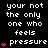 Black background with white pixelated text reading 'your not the only one who feels pressure' and pink heart symbols in a repeating pattern.