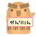 A 4-frame animated contact sheet of a pixelated owl mascot holding a sign with Japanese katakana text, displayed on a gray background.