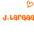 Orange pixelated heart symbol above two identical orange pixelated text strings on white background.