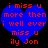 Blue heart-shaped icon with red pixelated text reading "i miss u more then i well ever miss u ily Jon" on black background.