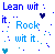 Pixelated blue text on white background with scattered dots and two heart shapes, one dark blue at top right and one cyan at bottom left.