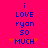 A static pixel art image with bright pink background displaying blue text 'i LOVE ryan so MUCH' flanked by orange hearts.