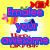 Pixelated image with yellow background, candy graphics, and blue text reading "Emalee your awesome".