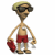 Animated cartoon character in red swim trunks holding a red float, with changing facial expressions and head positions across frames.