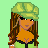 Pixel art contact sheet showing a female character in green outfit across multiple animation frames with text "i'm a barbie girl" on light green background