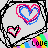 12 heart-shaped icons with layered outlines in various colors, each containing a smaller solid heart and the word 'LOVE' below