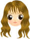 Two side-by-side cartoon-style head illustrations with long brown hair, one showing open eyes and the other closed eyes.