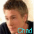 six identical images showing a person with short brown hair wearing a dark shirt, each labeled 'Chad' in different colors