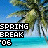 Animated spring break icon with palm trees, turquoise water, and 'SPRING BREAK 06' text in pixelated font.