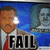A pixelated image shows a man in a suit with red tie and woman behind him, overlaid with large black text reading FAIL.