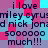 Pixelated text repeats 'i love miley cyrus nick jonas soooooo much!!!' across a of cyan and magenta squares