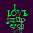 Green pixelated text 'I LOVE JUSTIN BIEBER' with a musical note and dancing figure on a dark purple background, with a blue glow effect in one variation.