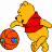 A pixelated cartoon image of Winnie the Pooh holding a basketball, with green text reading "Original Icons .com" on a dark background to the right.