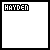 25 white square with black borders, each containing the text 'HAYDEN' at top and a single pink pixel or small shape that changes position across frames