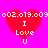 Red heart-shaped icon with white text "I Love U" on bright pink background, repeated four times in a