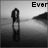 Black-and-white image of two figures standing on a beach with text overlays changing across frames.