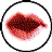 Animated contact sheet of three circular frames showing red lips with varying mouth shapes and white highlights on a transparent background.