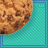 A 3x3 contact sheet of animated cookie icon frames with pixelated text on teal backgrounds, showing sequential changes in visible text across sampled frames.