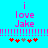 Pixelated text 'i love Jake' in pink on cyan background with horizontal bars and heart symbols below, showing animation change between two states.