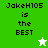Green and white pixelated text displays "JakeH105 is the BEST" with a star icon changing color between frames.