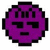Pixelated purple circular icon with black facial features and red text reading 'dodgy...' below it.