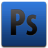 Blue square icon with gradient background featuring large dark gray 'Ps' letters in pixelated style.
