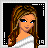 Pixel art contact sheet of a female character in various poses and text frames with pink neon-style text on black backgrounds.