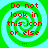 Four identical pixelated spiral icons with green and cyan rings, each displaying red text warning against looking at the icon.