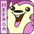 Pixelated cartoon character with pink hair, yellow face, and purple body; mouth open showing teeth and tongue in multiple expressions.