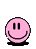 Pixelated pink smiley face with black eyes and mouth on gray background, showing variations in eye shape and facial proportions across multiple views.