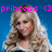 Pixelated image of a person with long light brown hair against a blue background, with pink text reading 'princess <3' at the top.