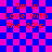 Pixelated text "Im in Love with The 80's" repeated on a blue and pink checkered background, with visible animation changes across frames.