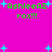 Bright pink background with green text 'AshleeAZ rox!!!' and cyan plus signs scattered throughout.