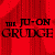 Animated contact sheet of The Grudge movie frames with red text and blue-tinted character faces on black background.