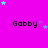 identical 'Gabby' text icons on a bright pink background with scattered cyan and purple stars