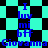 Pixelated blue text on cyan and black checkered background with diamond-shaped , featuring repeated phrases "I luv mi bff" and "Giovanna Giovanna" in a